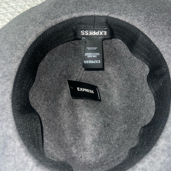 Express Charcoal Fedora Hat - Picture 3 of 4